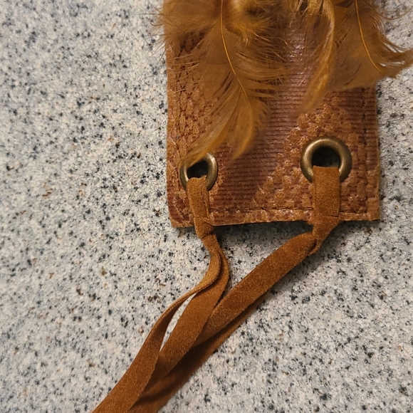 Snakeskin belt, tan,  OS - Picture 6 of 7